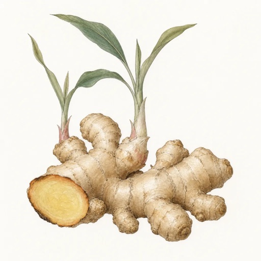 Illustration of Roasted ginger (Wēi Jiāng)